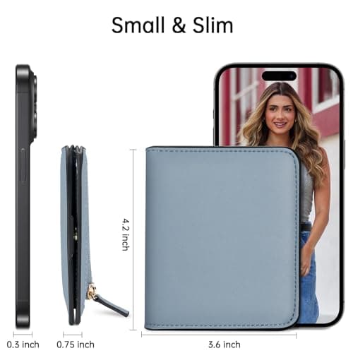 Toughergun Women’s Small Slim Leather Wallet with RFID Protection, Compact Bifold Mini Purse with Clear ID Window