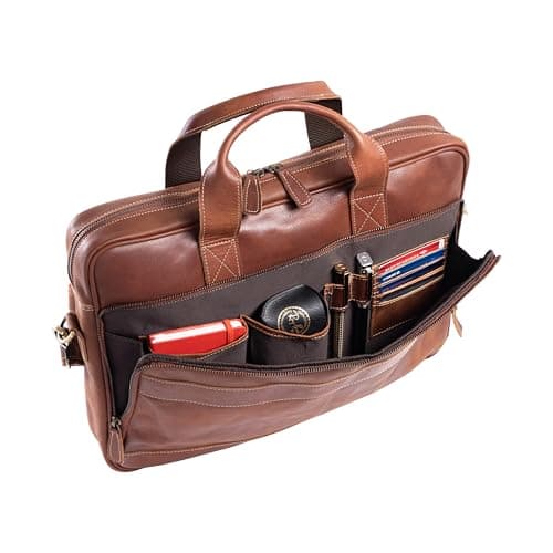 KomalC 16 Inch Leather briefcases Laptop Messenger Bags for Men and Women Best Office Satchel Bag