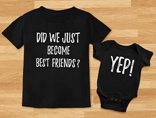Tstars Did We Just Become Best Friends? Big Brother Little Bro Matching Shirt & Baby Bodysuit Set