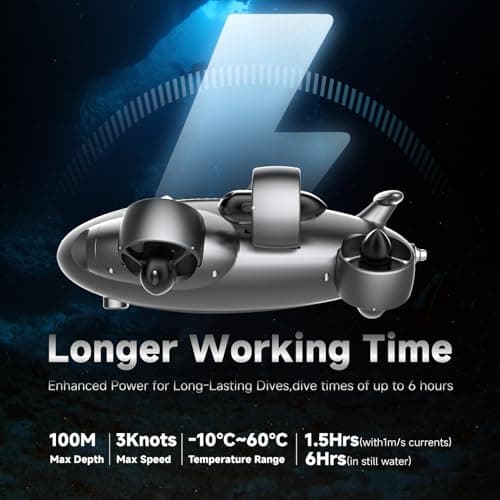 FIFISH QYSEA V6 Expert M100 with 6 Hours Working Time, AI Vision Lock Underwater Drone, QYSEA Underwater Robot with EPP Case, Q-Interface, Portable ROV with 4K Camera, 330ft Dive
