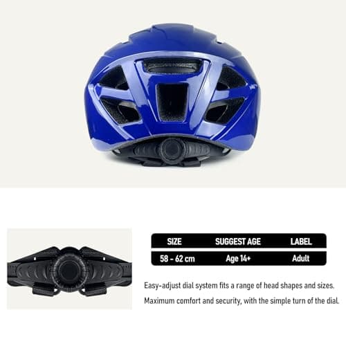 Lightweight Adult Bike Helmet Only 280g - CPSC Certified Bicycle Helmet for Men Women with 15 Air Vents, Adjustable Dial Fit, Removable Liner & Visor, Road Cycling Helmet Size 58-62cm