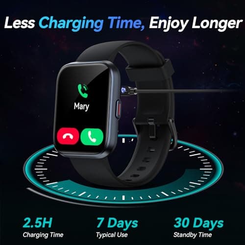 Smart Watches for Men Android & iPhone, 1.8" Alexa Built-in Smartwatches Fitness Tracker Watch with Bluetooth Calls, IP68 Waterproof, Heart Rate/Sleep/SpO2 Monitor, 110 Sport Modes - Black