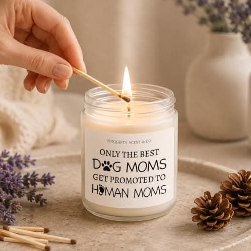 Funny Dog First Time New Mom Gift for Pregnant Women, Pregnancy Mothers Day Gift, Moms to Be Gifts Lavender Scented Candle Best Expecting Mom Gifts, 7oz Lavender Soy Candle Jar for Mom to Be B0H8C3MLMN
