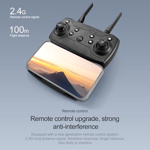 ikaufen E99 Drone Single camera,No Screen Control Camera for Adults RC Drone With 480P Dual Camera WiFi FPV Foldable Quadcopter Aircraft +1 Battery (E99 No Screen Control Black)