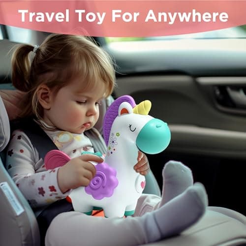 iPlay, iLearn Baby Unicorn Activity Cube, Infant Busy Cube Montessori Toy for 1 Year Old, Babies Carseat Plane Travel Toy, Toddler Sensory Development Learning Birthday Gift 6-9-12-18 Months 2 3 Years