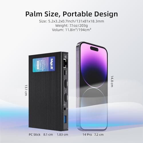 MeLE Fanless Mini PC Quieter3Q 11th Gen N5100 8GB 128GB, Micro Computer WiFi 5 Small Desktop Service with USB-C PD, Gigabit Ethernet, Dual HDMI 4K, Auto Power on, PXE Support M.2 SSD
