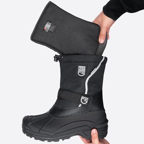 FREE SOLDIER Mens Snow Boots Insulated Waterproof Hiking Winter Shoes Nonslip Outdoor Ankle Cold Weather Boots with Warm Inner