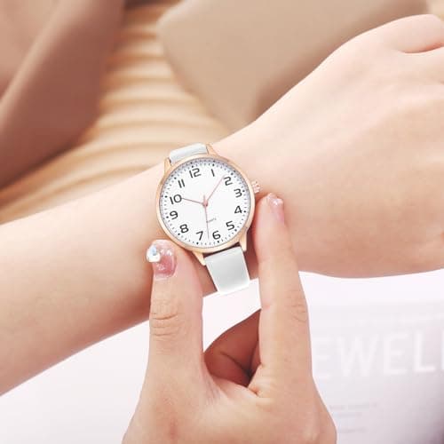 IBSO Women Watches Leather Mesh Strap Round Case Analog Fashion Ladies Wrist Watches