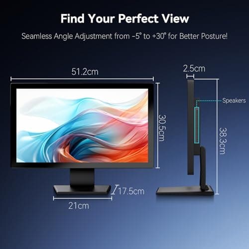 Touch Screen Monitor 21.5 Inch FHD 1920x1080P Industrial PC Display, HDMI VGA Touchscreen Computer Monitor for Laptop PS4 Xbox, 75Hz Desktop Touch Display, Black