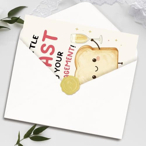 Funny Proposal Congratulations Decoration Gifts for Bride Groom Friend, Cute Toast Pun Design for Engagement Party, 5×7 Inch Asmallgf Happy Engagement Card Gifts for Couple Newlyweds B0H9LKYDPD