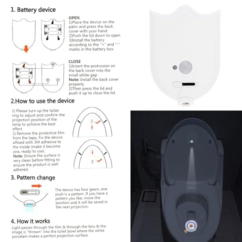 OriGlam Motion Sensor Toilet Night Light, Motion Sensor Light for Bowls, Motion Activated Toilet Night Light, Novelty Light for Bathroom Fun Gifts Bathroom Accessory