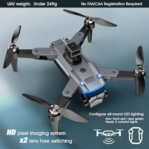 4K Drone with Camera for Adults, FPV Foldable Quadcopter with 4.3" Screen Remote Controller, Brushless Motor,Obstacle Avoidance,Under 249g,One-Key Takeoff & Auto Follow,2Batteries,Portable HD Drone