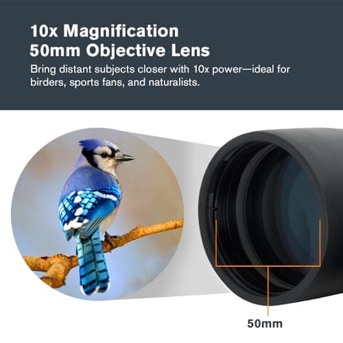 Celestron - Outland X 10x50 Binoculars – Ideal for Birding and Outdoors – 50mm Objective Lenses – 5.6° Field of View – BaK-4 Prisms – Multi-Coated – Waterproof and Fogproof