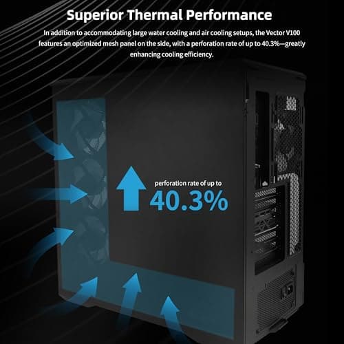 Lian Li V100 ATX Mid-Tower PC Case, 4 x 120mm ARGB PWM Fans Pre-Installed, LED RGB Strip, Display Platform with Tempered Glass, Support 420mm GPUs, 360mm Radiator, Optimized Airflow - Black (V100RX)