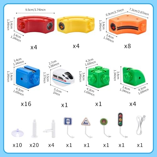 Electric Train Set for Kids, 81 Pcs Building Toy Train Track Gravity-Defying 3D Embedded Layouts & Motorized Car,STEM Gifts for Boys and Girls Ages 4-6 5-7 6-8