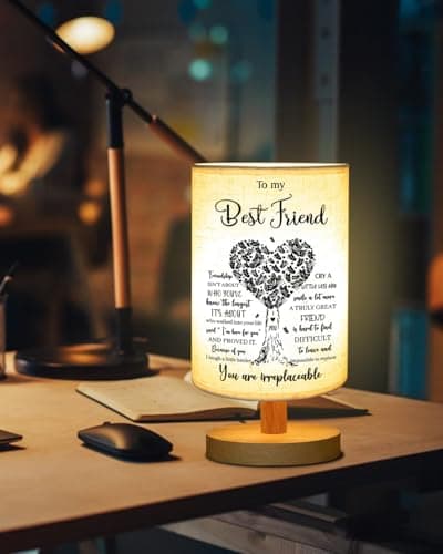 Best Friend Birthday Gifts for Women, to Bestie Fabric Table Lamp B0GH8LWVQR