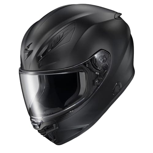 ScorpionEXO R430 Full Face Street Motorcycle Helmet with Bluetooth Ready Speaker Pocketss DOT/SNELL Approved Solid (Matte Black - X-Large)