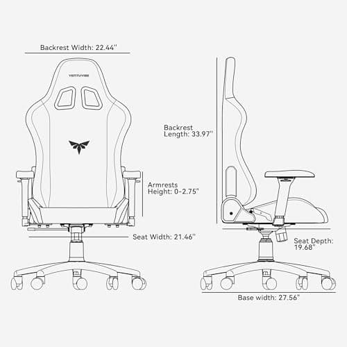 Gaming Chair 4D Adjustable Armrests - 170° Reclining & 320lb Capacity, High Back Ergonomic Computer Chair with Lumbar Support, Fabric Office Chair for Adults (Black)