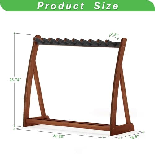 Wisuce Essentials Guitar Stand Rack, Multi-Guitar Display Rack Adjustable Bamboo Guitars Holder Electric Guitar Stands Floor Storage for Bass Acoustic, Home Studio, Band Stage