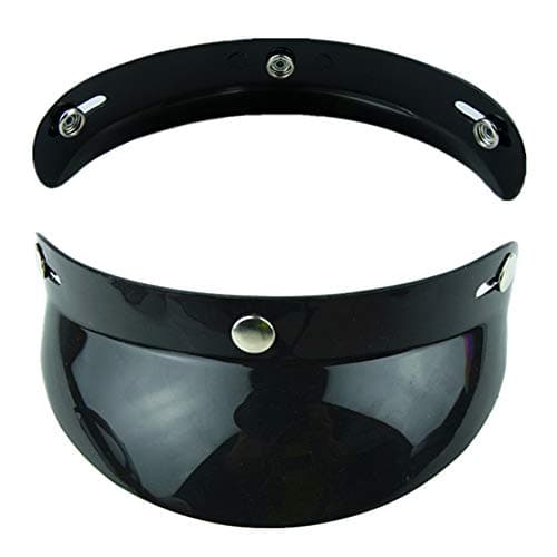 VCOROS Helmet Peak Shield Open Face Retro Motorcycle Helmet Sun Shade Protector Black Peak Shield