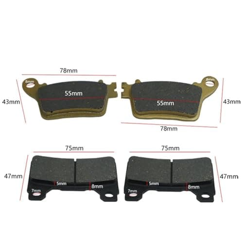 Front And Rear Brake Pads For Motorcycle Models 2006-2016 1000cc Sport Bikes 2009-2016 Adjustable Performance Brake Components(GRAY)