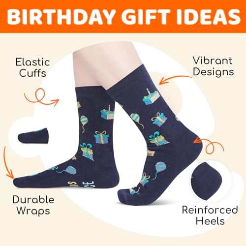 HAPPYPOP Birthday Gifts for Mom Dad - Ideal Socks for Seniors in 50s with Greeting Card