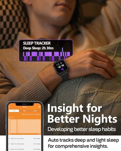 MorePro Fitness Tracker with 24/7 Heart Rate & Blood Pressure Monitor, Blood Oxygen & Sleep Tracker, Smart Watch with Step Calorie Counter, IP68 Waterproof Activity Tracker for Women Men Android iOS