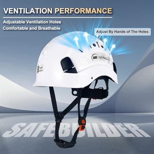 Construction Safety Helmet ABS Hard Hat Adjustable Ventilation System Hardhats Industrial Work Head Protection for Men Certified ANSI/ISEA Z89.1