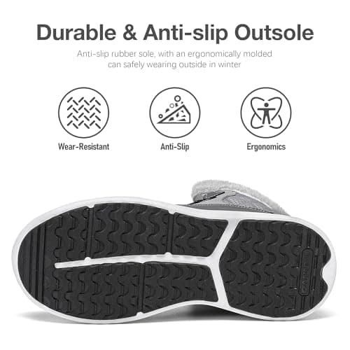 Dannto Womens Winter Snow Boots Warm Fur Lined Ankle Shoes Water Resistant Booties Non Slip Sole
