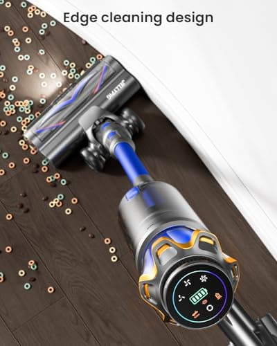 Cordless Vacuum Cleaner, Upgraded 600W 50KPA 70Mins Cordless Stick Vacuum Cleaner with Self-Standing and Touch Screen, Anti-tangle Wireless Vacumm, Vacuum Cleaners for Home/Pet Hair/Carpets/Floors