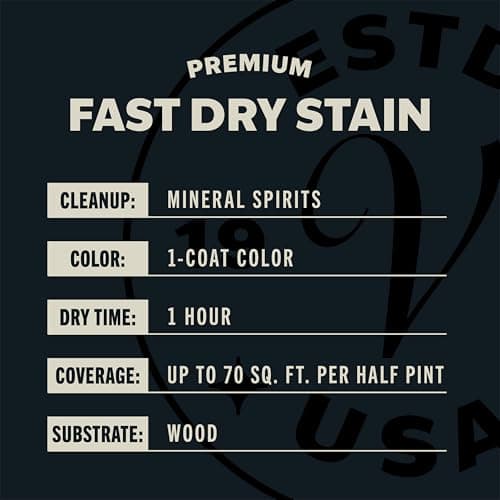 Varathane Premium Fast Dry Wood Stain | 1 Hour Dry Time | 1 Coat Color | Interior Wood Stain | Furniture, Cabinets, Doors, Trim | Half Pint | Dark Walnut