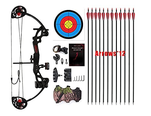 Compound Bow Archery for Youth and Beginner, Right Handed,19”-28” Draw Length,15-29 Lbs Draw Weight, 260 fps