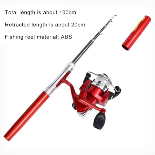 BBASILIYSD Pen Fishing Rod Kit,Pocket Size Fishing Rod,Mini Pocket Telescopic Rod with Spinning Reel,Portable Collapsible Telescopic Fishing Pole,Fishing Rod Reel Combo Kit for Saltwater Freshwater