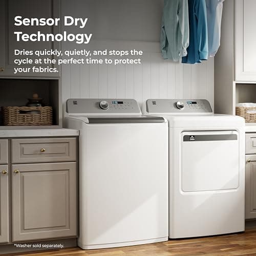 Kenmore 7.0 cu. ft. Front Load Electric Dryer - with Guard to Reduce Wrinkles & Static - Smart Sensor Drying - LED - White
