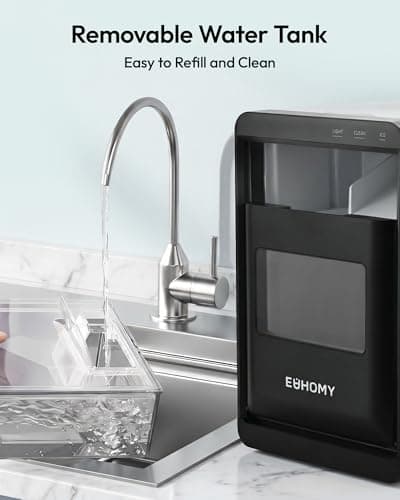 EUHOMY Nugget Ice Maker Countertop, 44Lbs/24H Sonic Ice Maker Machine, Self-Cleaning Pellet Ice Makers with Ice Scoop&Basket, Countertop Pebble Ice Maker for Home/Kitchen/Office