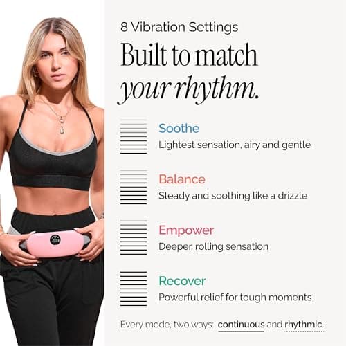 Menstrual Heating Pad for Period Cramps – Portable Heating Pad for Period Cramps Relief with Heat & Massage, Wearable Cordless Warmer for Pain Relief, Rechargeable & Wireless for Women B0F9TVN9PR