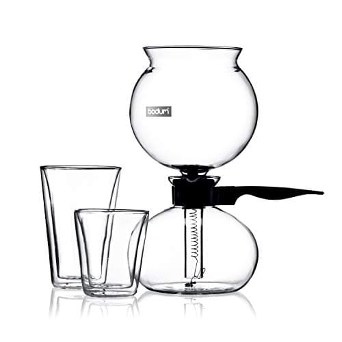 Bodum 34 oz Pebo Vacuum Coffee Maker, High Heat Borosilicate Glass, Black