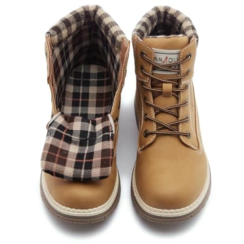 ANJOUFEMME Work Hiking Boots for Women Waterproof - Womens Outdoor Ankle Boots Lightweight Snow Winter Boots for Trekking Walking