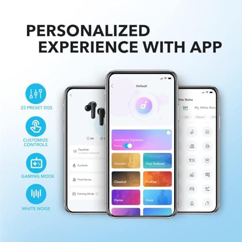 Soundcore by Anker P20i True Wireless Earbuds, 10mm Drivers with Big Bass, Bluetooth 5.3, 30H Long Playtime, Water-Resistant, 2 Mics for AI Clear Calls, 22 Preset EQs, Customization via App