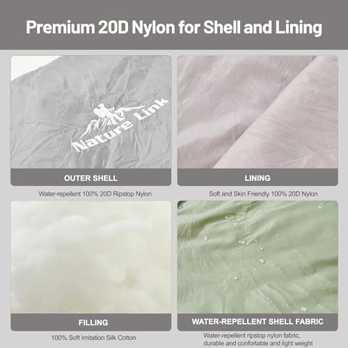 Lightweight Mummy Sleeping Bag 2.87lbs, Backpacking Sleeping Bag 42℉-55℉, Nylon Shell and Lining, Compact, Ultralight Sleeping Bag for Backpacking Camping Hiking