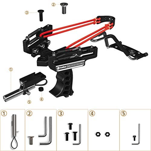 Goldboy Professional Slingshot, Wrist Rocket Slingshot with Red Beam Sight, Hunting Slingshot for Adults with 4 Rubber Bands Replacement and 220 Ammo for Adults