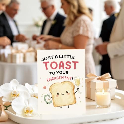 Funny Proposal Congratulations Decoration Gifts for Bride Groom Friend, Cute Toast Pun Design for Engagement Party, 5×7 Inch Asmallgf Happy Engagement Card Gifts for Couple Newlyweds B0H9LKYDPD