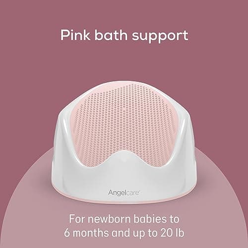 Angelcare Baby Bath Support (Pink) | Ideal for Babies Less than 6 Months Old