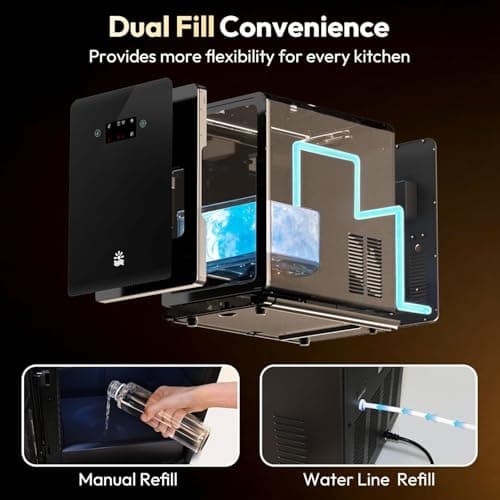 2" Ice Ball Maker - 4 Ice Spheres in 35min, 144pcs/Day, Sphere Ice Maker with Automatic Water Fill, LED Quiet Panel, Self-Cleaning Clear Ice Maker for Cocktails Whiskey Bourborn, Bar, Home