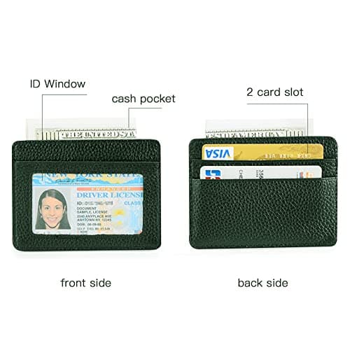 EASTNIGHTS Credit Card Holder Slim Wallet Leather Minimalist Wallet with ID Window