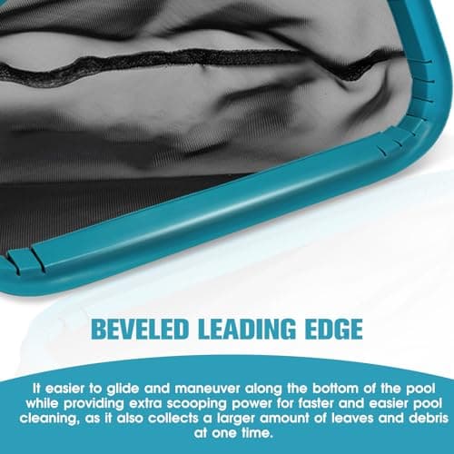 POOLWHALE Pool Skimmer Net Rake, Aluminum Frame Deep Nylon Net, Ultra Fine Mesh Pool Nets for Cleaning Leaves, Debris & Swimming Pools Skimming