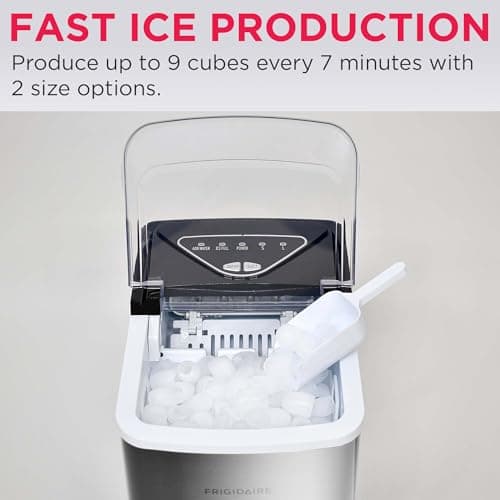 Frigidaire EFIC123-SS Counter Top Maker, Produces 26 pounds Ice per Day, Stainless Steel