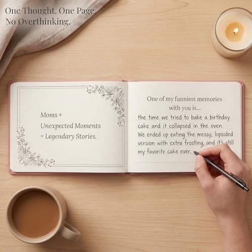 YOELOVE What I Love About Mom Leather Book – A Fill-In-The-Blank Keepsake Journal Gift for Mom Birthday Mother's Day Christmas from Daughter Son