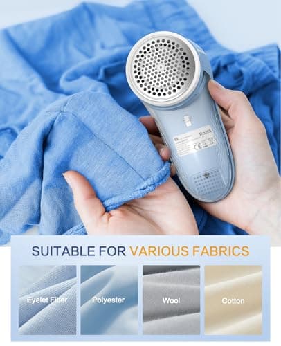 BEAUTURAL Fabric Shaver, Rechargeable Lint Remover for Clothes, Electric Lint Shaver with 6-Leaf Blades, Sweater Shavers to Fuzz, Lint Balls, Pillings, Bobbles for Clothes and Furniture