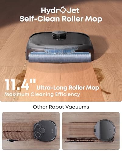 eufy Robot Vacuum E25, HydroJet System with Roller Mop, 20,000 Pa Turbo High Suction, All-in-One Robot Vacuum and Mop Combo for Home, Edge-to-Corner Cleaning, Zero-Tangle Design, AI Obstacle Avoidance